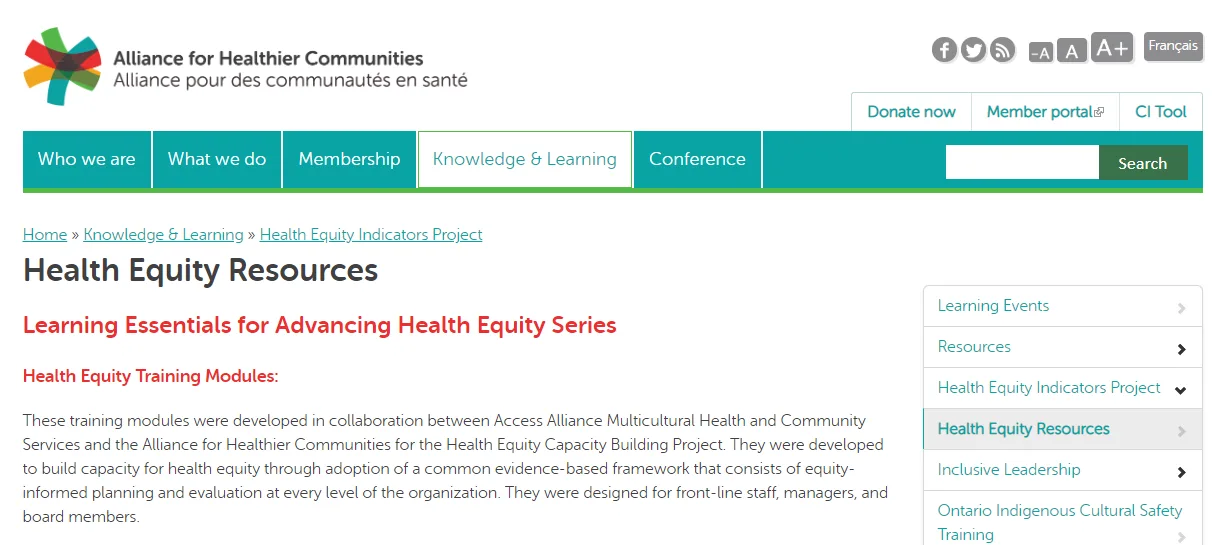 Learning Essentials for Advancing Health Equity series