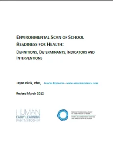 Environmental scan of school readiness for health