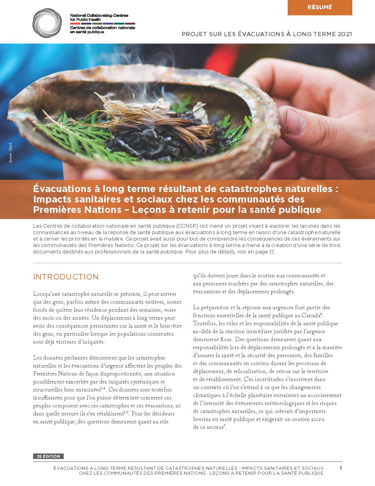 Évacuations à long terme résultant de catastrophes naturelles : Impacts sanitaires et sociaux chez les communautés des Premières Nations