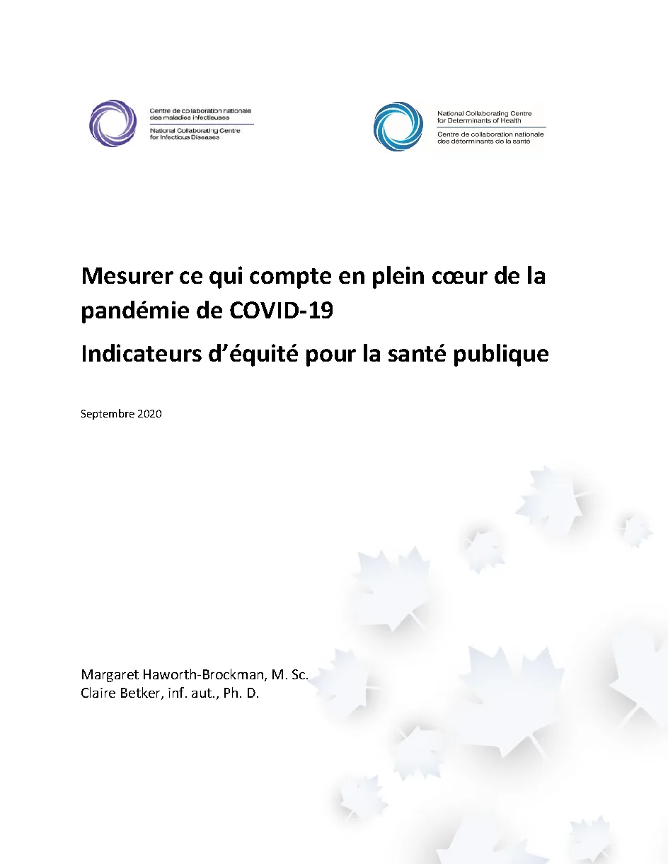 Mesurer ce qui compte : L’équité incite à la préparation et à la résilience de la santé publique
