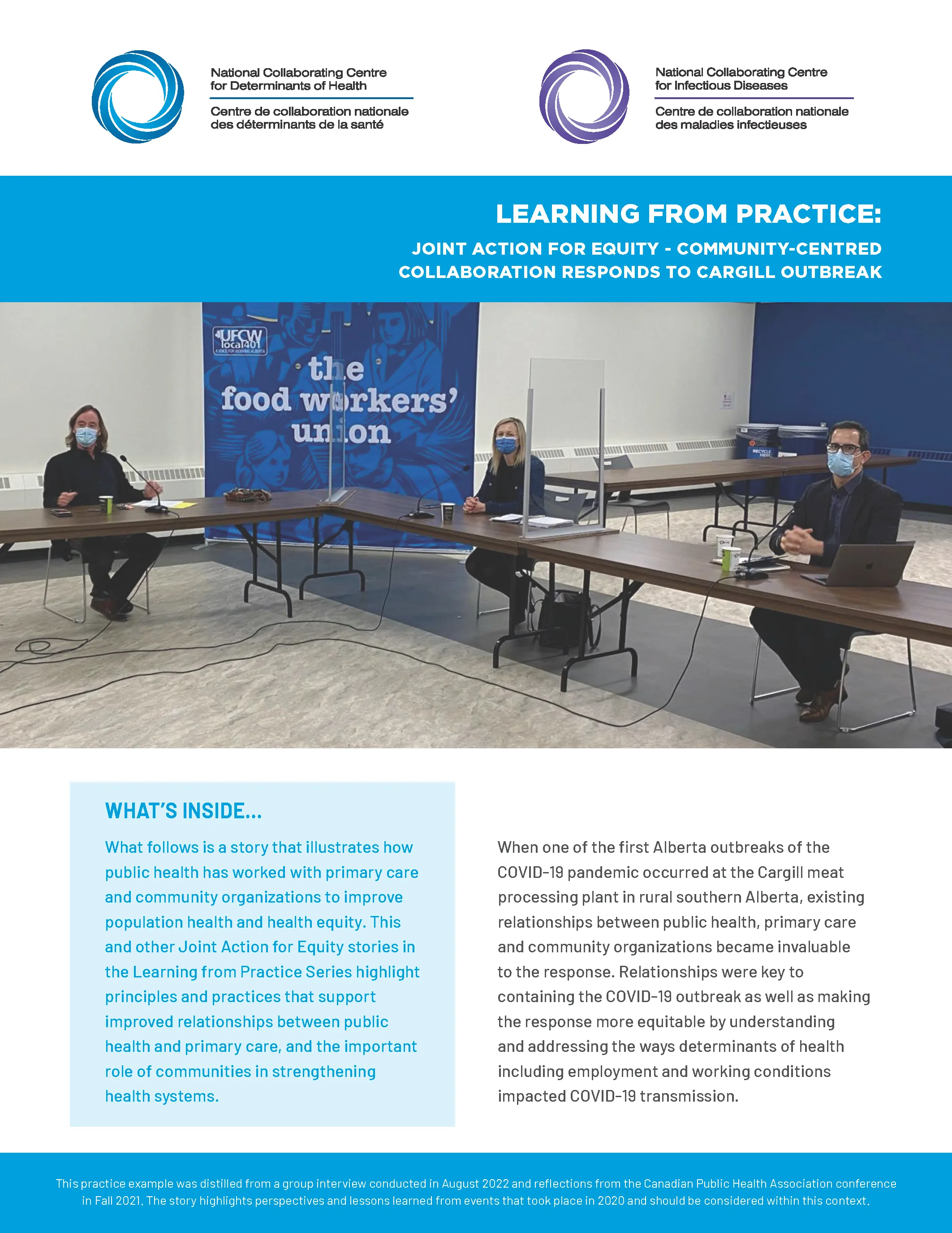 Learning from Practice: Joint Action for Equity – Community-centred collaboration responds to Cargill outbreak