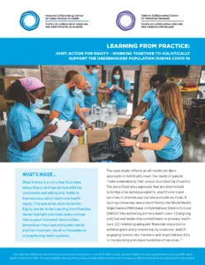 Learning from Practice: Joint Action for Equity – Working together to holistically support the underhoused population during COVID-19