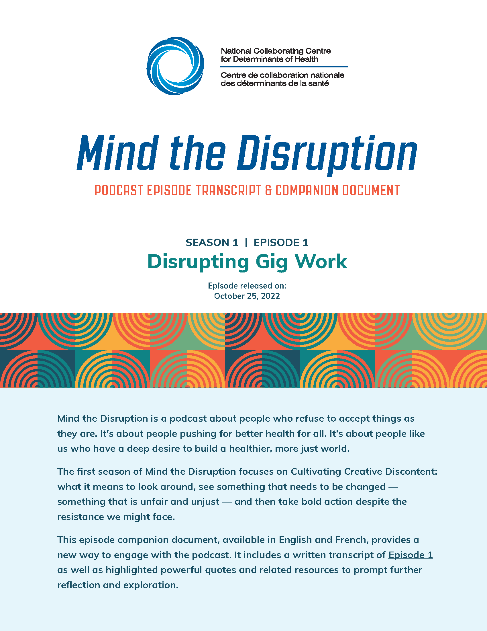 Podcast episode transcript & companion document: Disrupting gig work (Season 1, Episode 1)