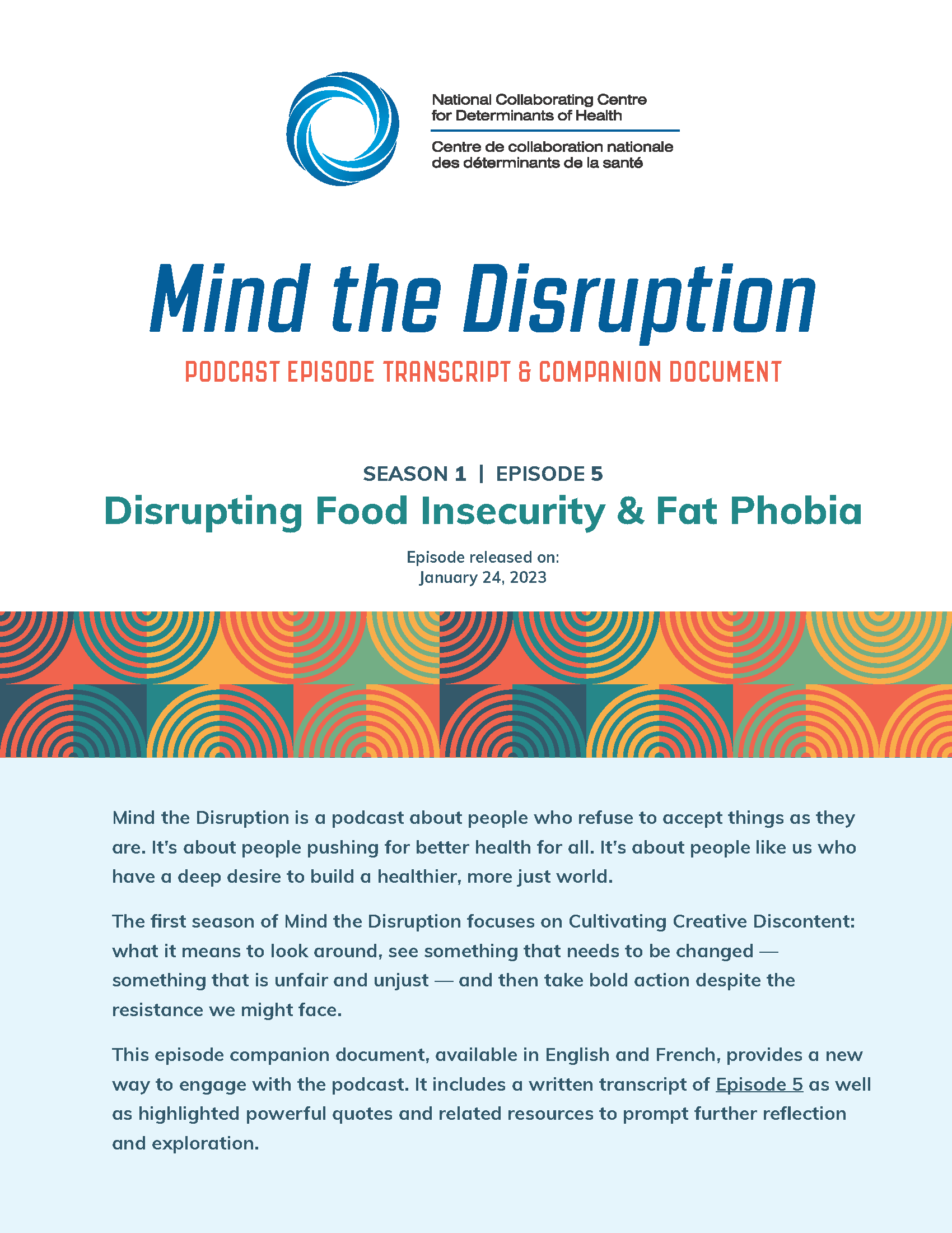 Podcast episode transcript & companion document: Disrupting food insecurity & fat phobia (Season 1, Episode 5)