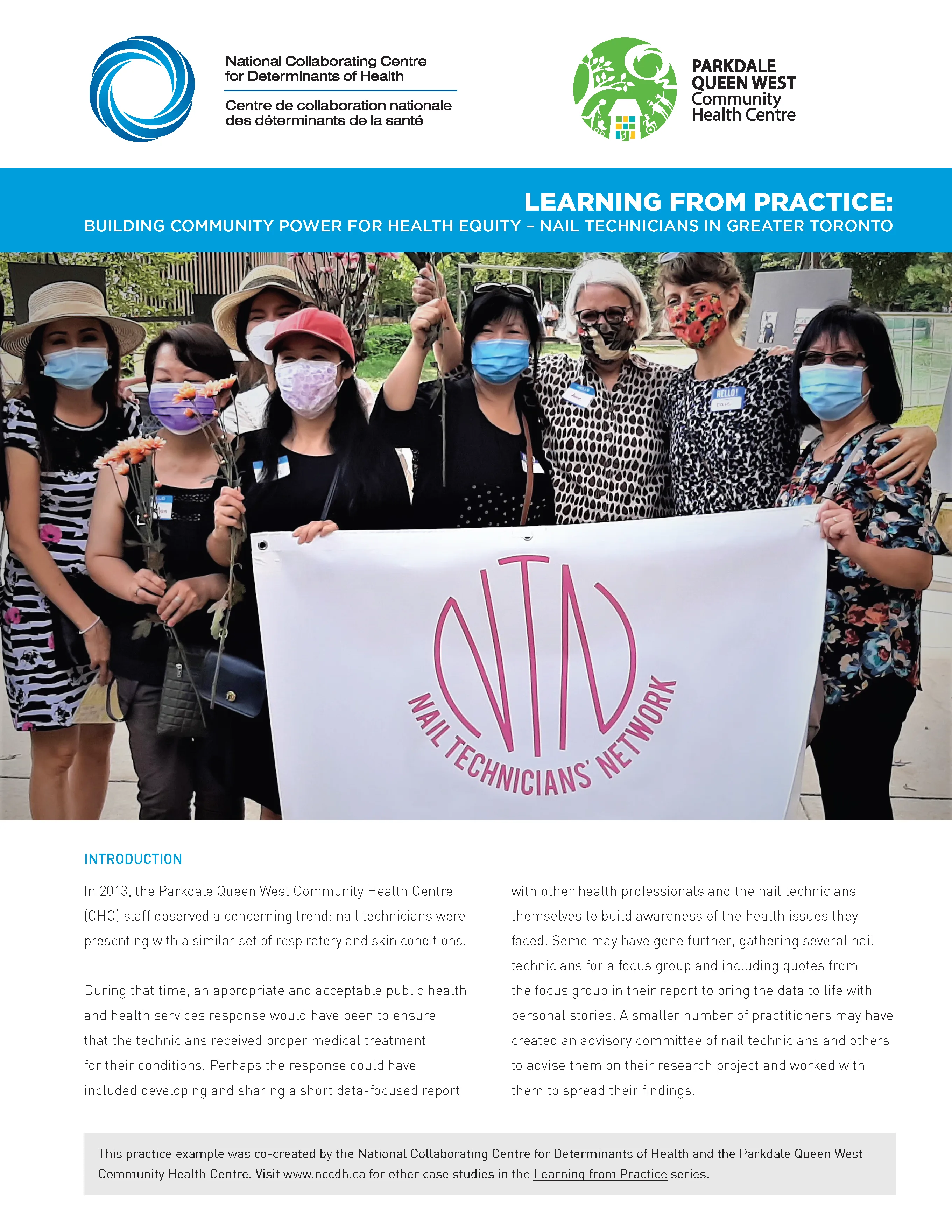 Learning from Practice: Building Community Power for Health Equity – Nail Technicians in Greater Toronto