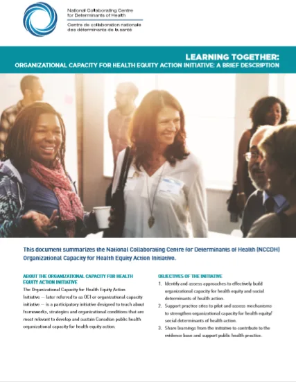 Organizational Capacity for Health Equity Action Initiative: A brief description