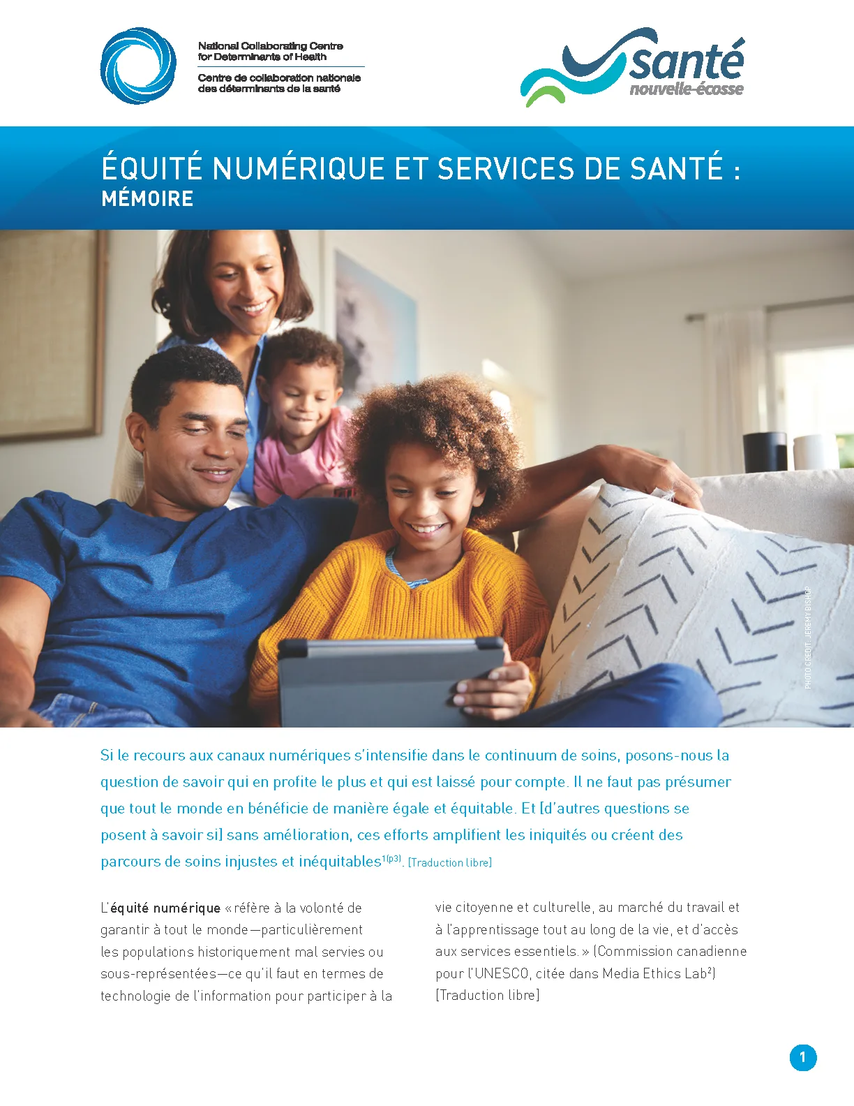 Équité numérique et services de santé