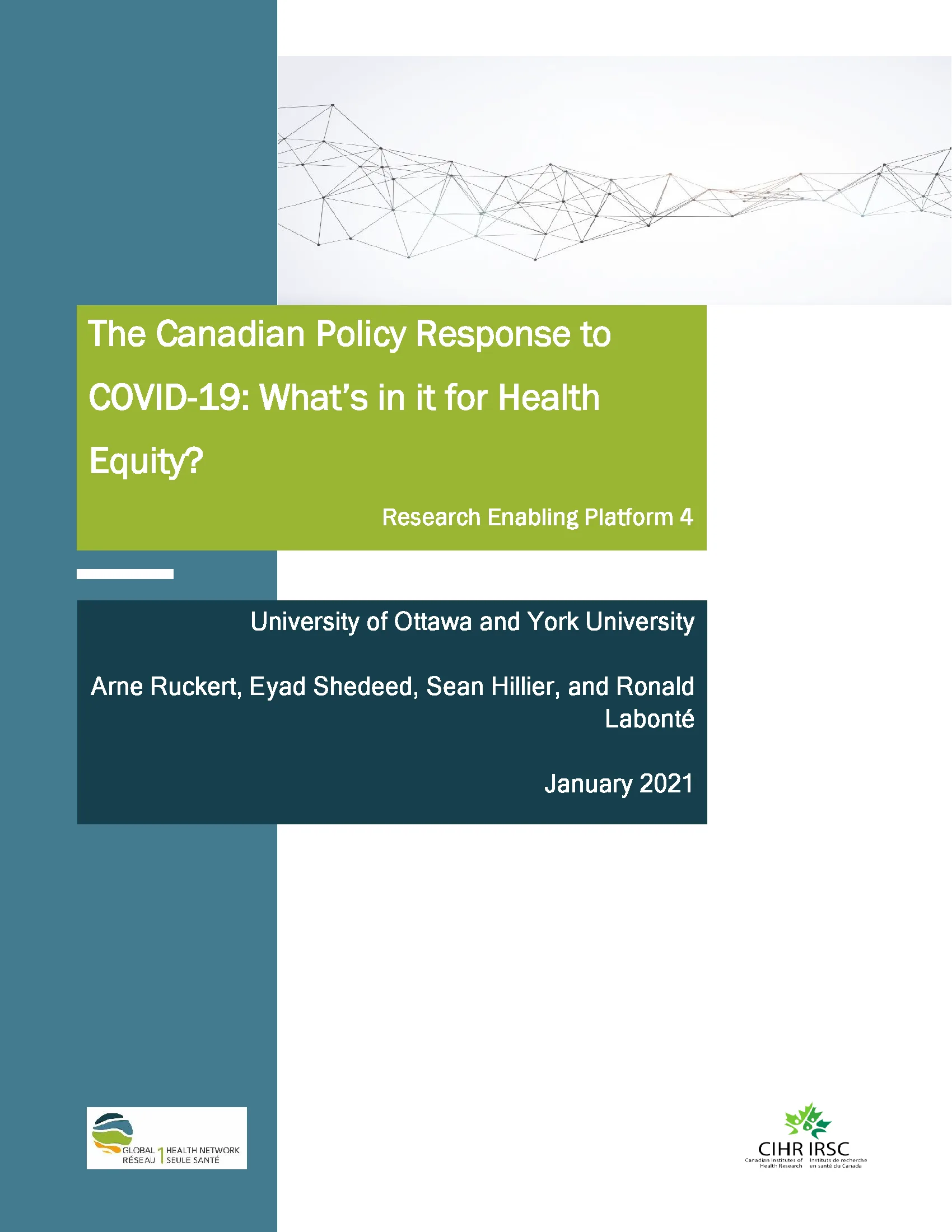 The Canadian policy response to COVID-19: What’s in it for health equity?
