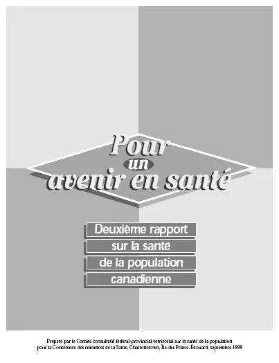 Pour un avenir en santé : Deuxième rapport sur la santé de la population canadienne
