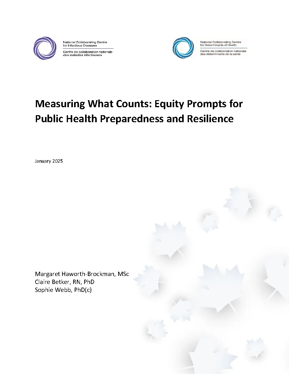 Measuring what counts: Equity prompts for public health preparedness and resilience