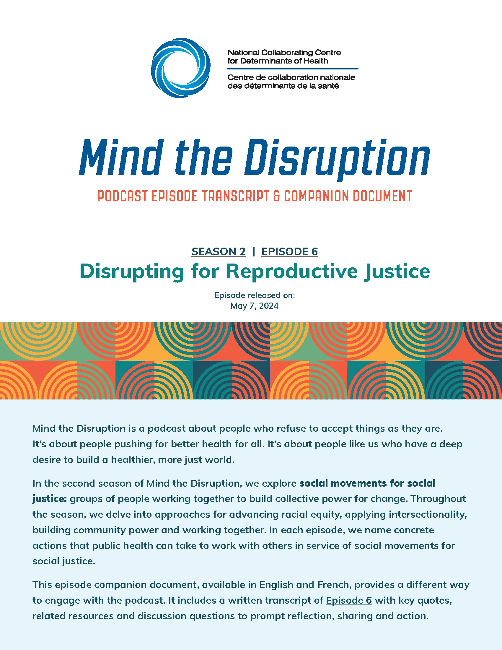 Podcast episode transcript & companion document: Disrupting for reproductive justice (Mind the Disruption, Season 2, Episode 6)