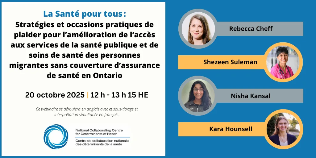 La Santé pour tous : Stratégies et occasions pratiques de plaider pour l’amélioration de l’accès aux services de la santé publique et de soins de santé